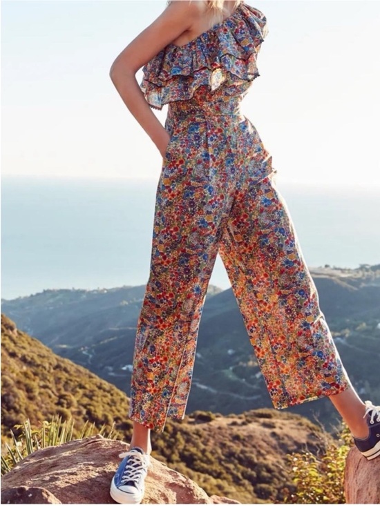 J. Crew Pants - J.Crew Liberty London Margaret Annie Floral One-Shoulder Wide-Leg Jumpsuit 2